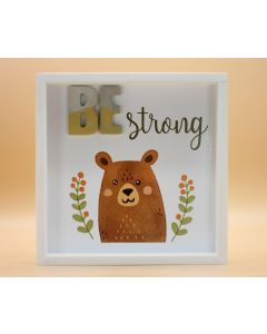 Wandbild aus Holz "BE strong" Bär - ohne Spruch