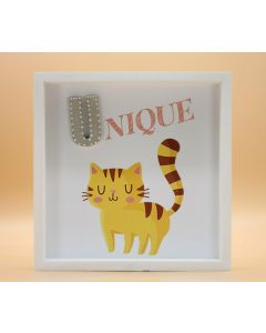 Wandbild aus Holz "UNIQUE" Katze - ohne Spruch