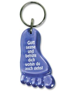 Schlüsselanhänger 'Fuß' blau