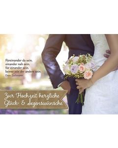 Faltkarte: Zur Hochzeit herzliche Glück- & Segenswünsche