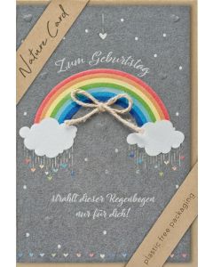 Faltkarte "Zum Geburtstag" - Regenbogen