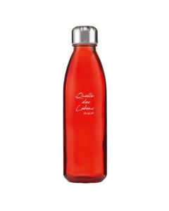 Trinkflasche aus Glas "Quelle" - rot