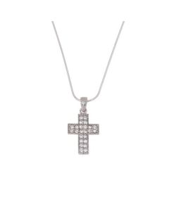 Halskette "Kreuz" silber mit Zirkoniasteinen