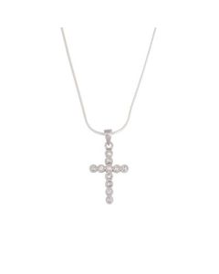Halskette "Kreuz" silber-rhodiniert mit Zirkonia