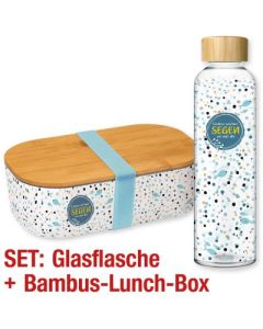 Spar-Paket: Glasflasche und Bambus-Lunch-Box