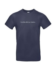 T-Shirt "Gewöhn dich..." navyblau, L