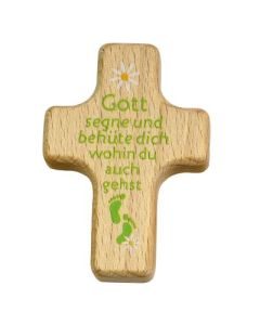 Handkreuz "Gott segne und behüte dich" - grün