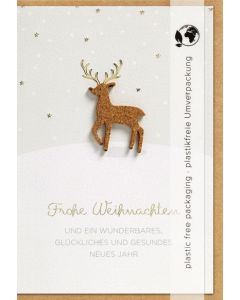Faltkarte "Frohe Weihnachten" - Hirsch