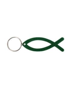 Schlüsselanhänger "Fisch Filz" dunkelgrün