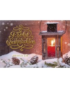Postkartenserie "Frohe Weihnachten"/Viereckiges Windlicht 10 Stk.