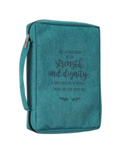 Bibelhülle M grün „Stärke und Würde“ Sprüche 31:25