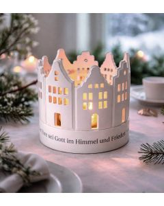 Weihnachtszeit – Windlicht aus Porzellan