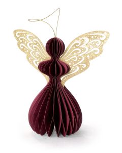 Engel aus Wabenpapier (dunkelrot)