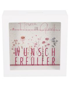 Romantischer Wunscherfüller als Bilderrahmen-Spardose zur Hochzeit, 14×14×5,5 cm