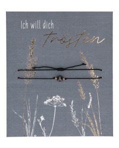 Butzon & Bercker Textil-Armband mit Hämatit-Edelsteinperle – mit stufenlosem Schiebeverschluss für individuelle Größenverstellung, liebevolles Trost-Geschenk