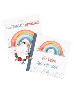 Stretch-Armband mit Kreuz und bunten Perlen: Mein Vaterunser