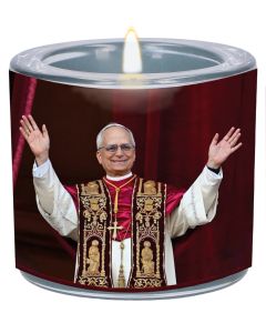Windlicht aus Glas - Papst Leo XIV