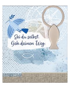 Fisch-Schlüsselanhänger aus silberfarbenem Metall