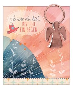 Engel-Schlüsselanhänger aus roségoldfarben Metall