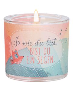 LichtMoment „So wie du bist" Glas-Windlicht mit Taube