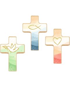 Holzkreuz mit Mini-Büchlein – Du bist geborgen in Gottes Hand