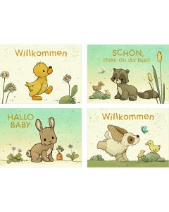 Mini-Grußkarten – Willkommen