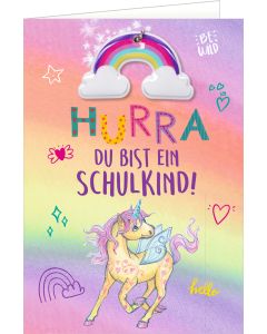 Grußkarte - Hurra, du bist ein Schulkind!