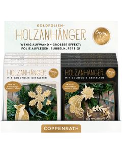 Holz-Anhänger mit Goldfolie , Magic Winter