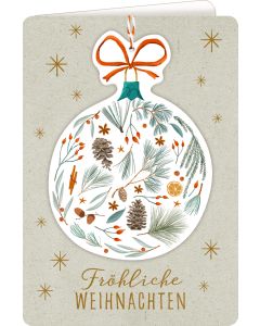 Weihnachtskarte mit Kuvert – Merry Christmas (Socken)