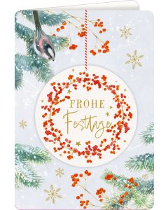 Weihnachtskarte mit Anhänger – Frohe Festtage