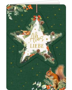 Weihnachtskarte mit Anhänger – Alles Liebe