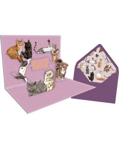 Pop-up-Grußkarte – I love Cats