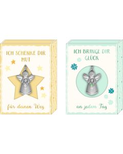 Schmuckanhänger – Kleiner Schutzengel (mint / gelb)