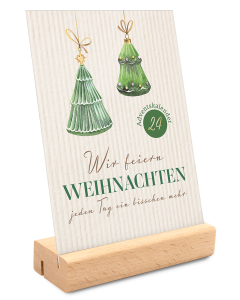 Wir feiern Weihnachten - Adventskalender mit Holzaufsteller