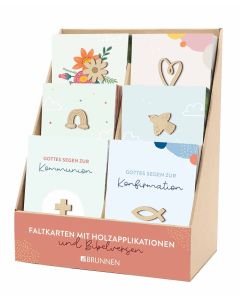 Display - Faltkarten mit Holzappliktionen