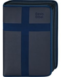 BasisBibel. Die Komfortable. Hülle mit Reißverschluss. Blau