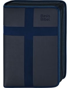 BasisBibel. Die Komfortable. Kunstlederhülle mit Reißverschluss. blau.