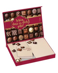 Notizzettelbox »Schön, dass es dich gibt« mit Pralinendesign
