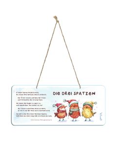 Deko-Schild »Die drei Spatzen« aus Metall
