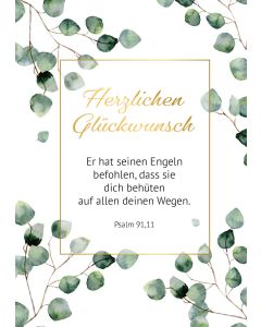 Doppelkarte "Er hat seinen Engeln befohlen, dass sie dich behüten auf allen deinen Wegen."