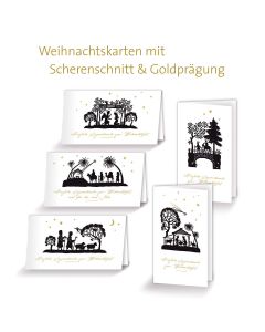 5er-Set Scherenschnitt- Weihnachtskarten