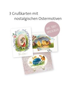 3er-Set Grußkarten »Nostalgische Ostergrüße«