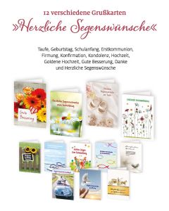 12er-Set Grußkarten »Herzliche Segenswünsche«