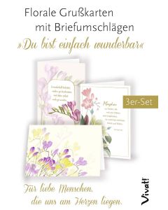 3er-Set Grußkarten »Du bist einfach wunderbar«
