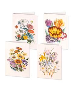 4er-Set Doppelkarten »Blumengrüße« mit Motiven von Jane C. Loudon