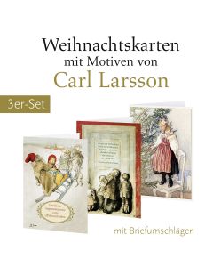 3er-Set Weihnachtskarten mit Motiven von Carl Larsson