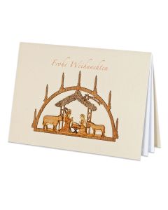Weihnachtskarte mit Holzintarsien »Frohe Weihnachten«