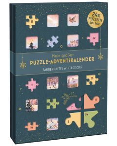 Mein großer Puzzle-Adventskalender - Zauberhaftes Winterdorf