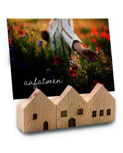 3er-Set Holzhäuser mit Kartenschlitz