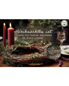 Weihnachten ist, wenn die besten Geschenke am Tisch sitzen